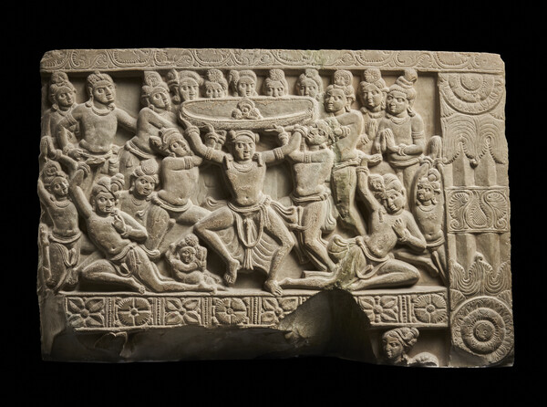 싯다르타, 머리카락을 자르다(3세기 말, 나가르주나콘다, 뉴델리국립박물관)